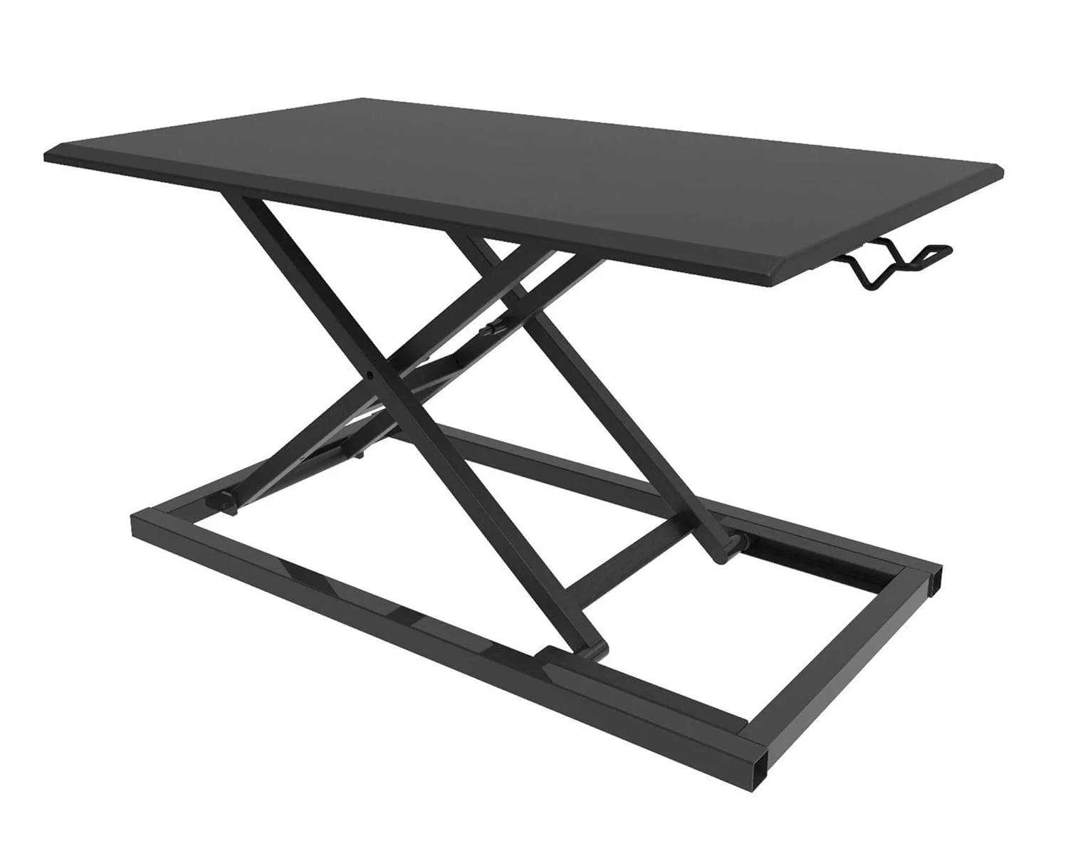 Height Adjustable Portable Pneumatic Standing Desk Converter, Stand Up Desk Riser, Tabletop Computer Workstation - Black
