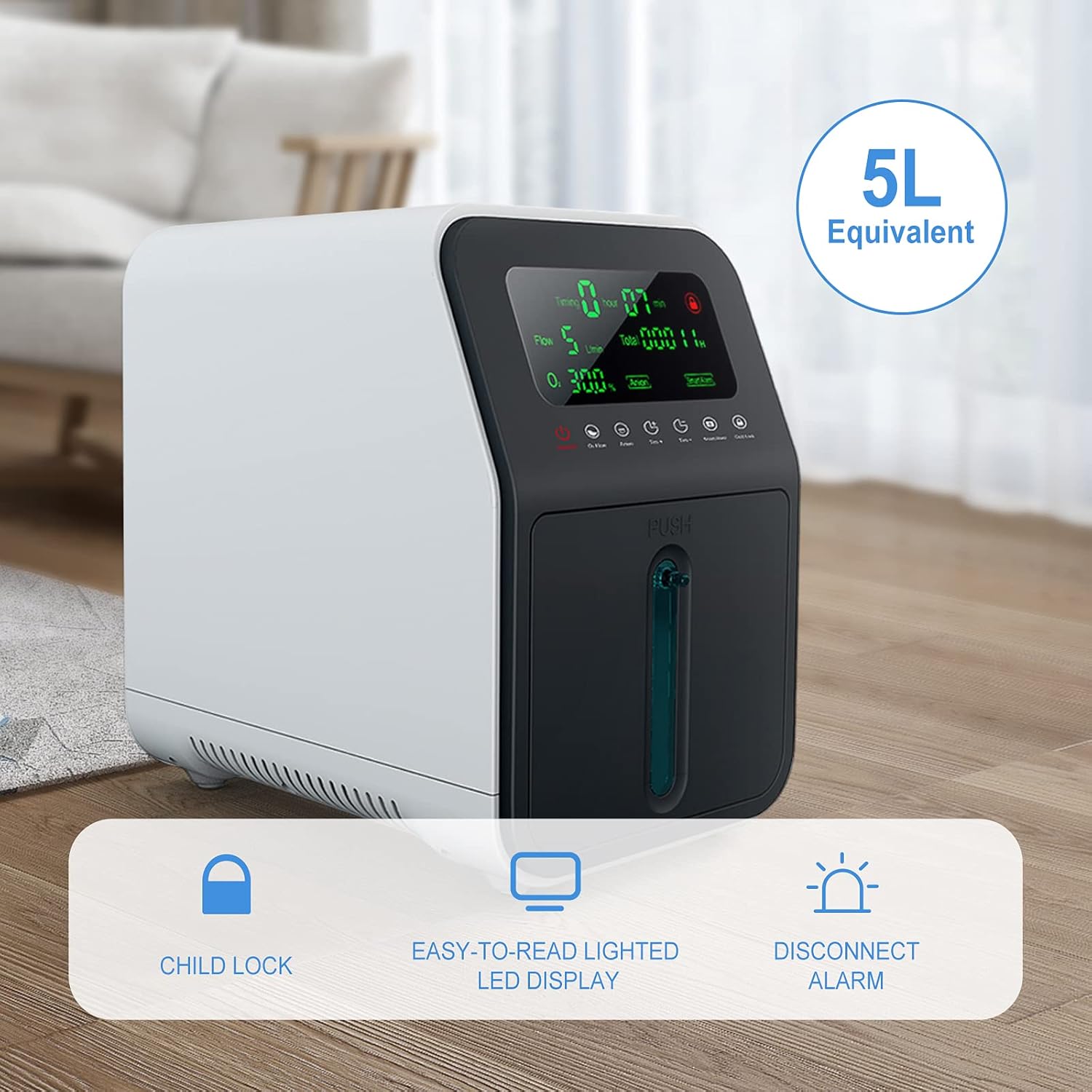 Oxygen Concentrator Home Care Portable Oxygen Generator Low Operation Noise Air Purifier 1-7L