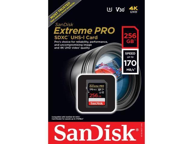 SanDisk - Extreme Pro 256gb SDXC UHS-I Memory Card
