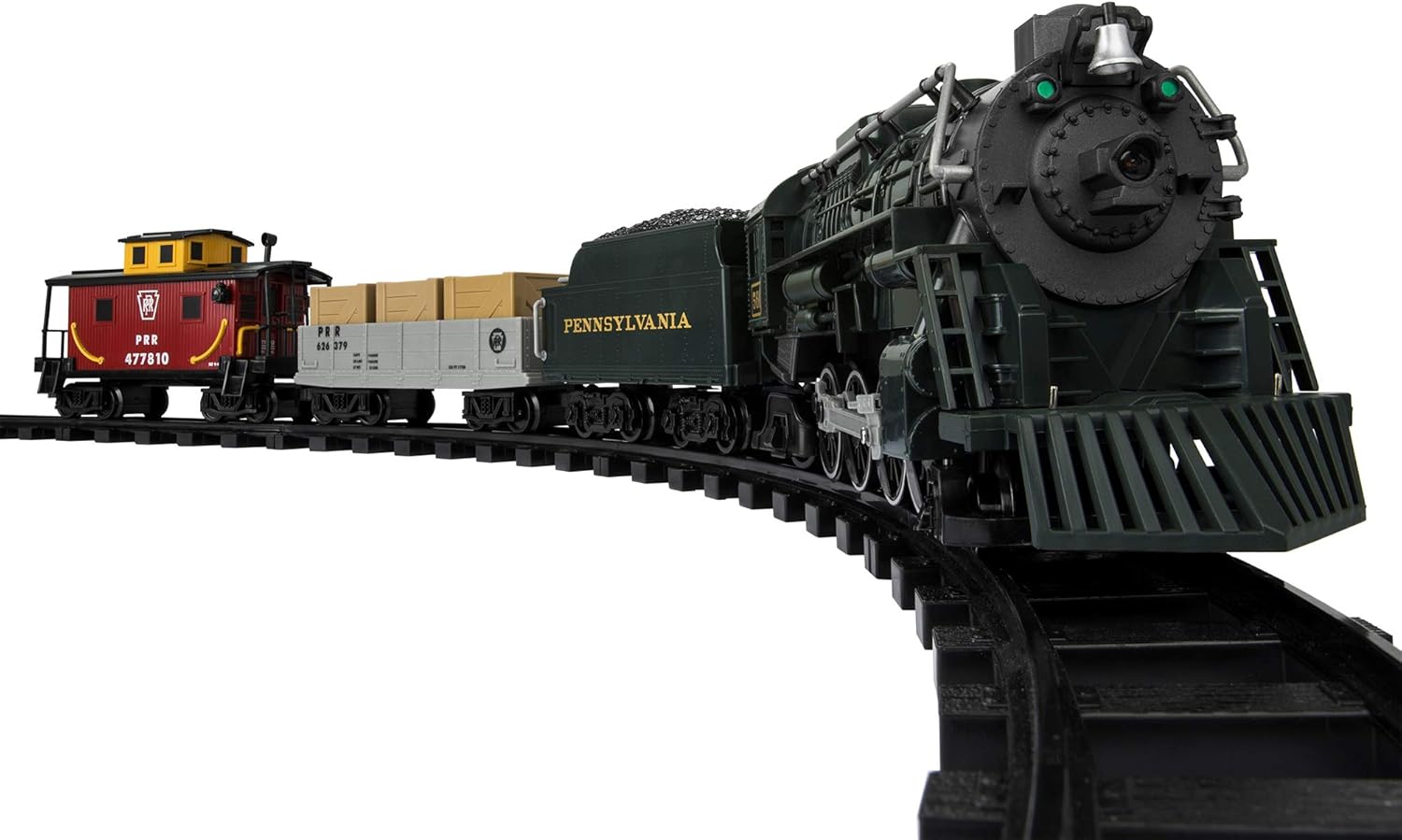 Lionel New York Central Battery-Powered Model Train Set Ready to Play w/Remote Bundle with Ready to Play 12Piece Curved Track Pack and Ready to Play Left & Right Interchange Track Pack, Switch