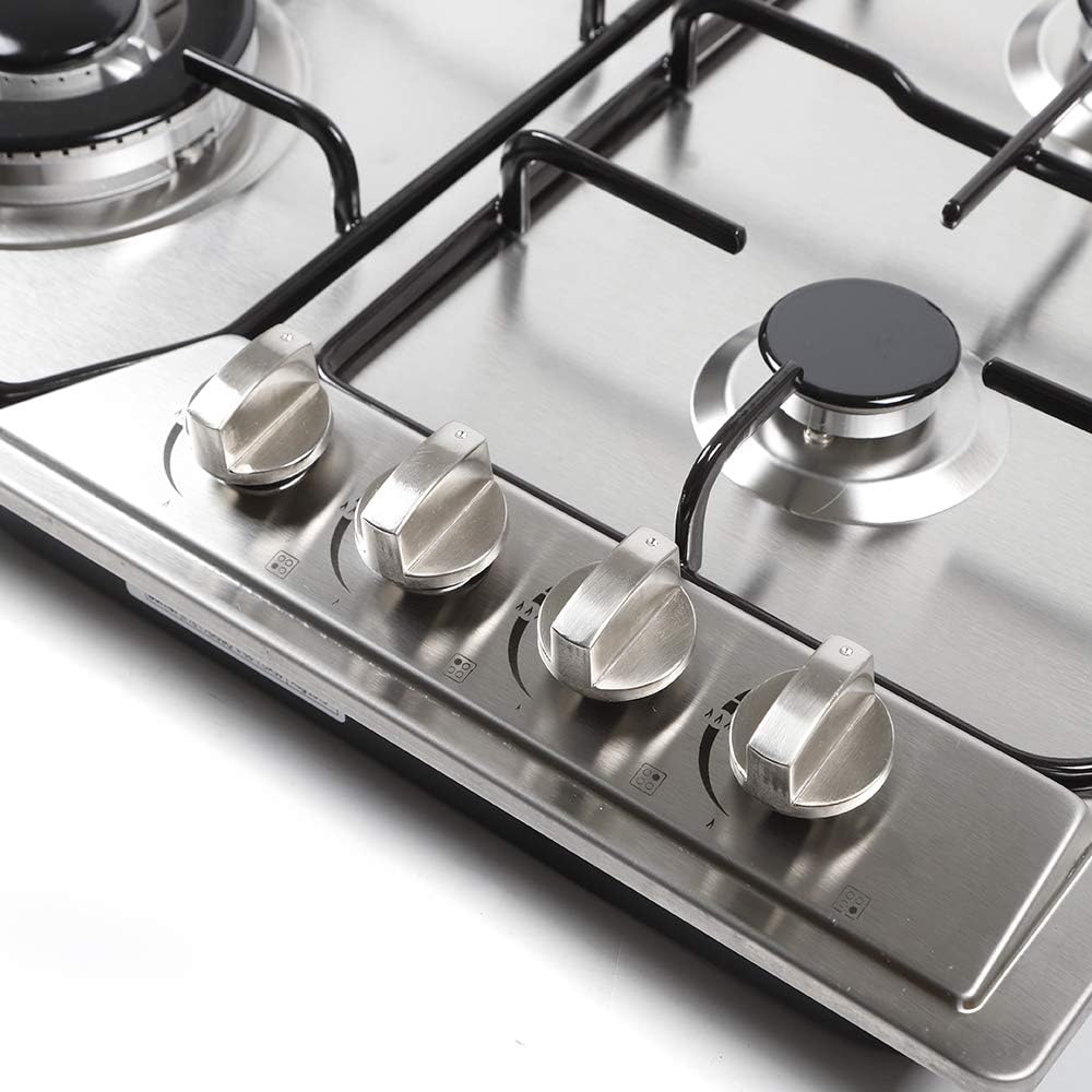 22″x20″Built in Gas Cooktop 4 Burner Stove Stainless Steel Stove NG/L-P-G Gas Hob Cooktop Kitchen
