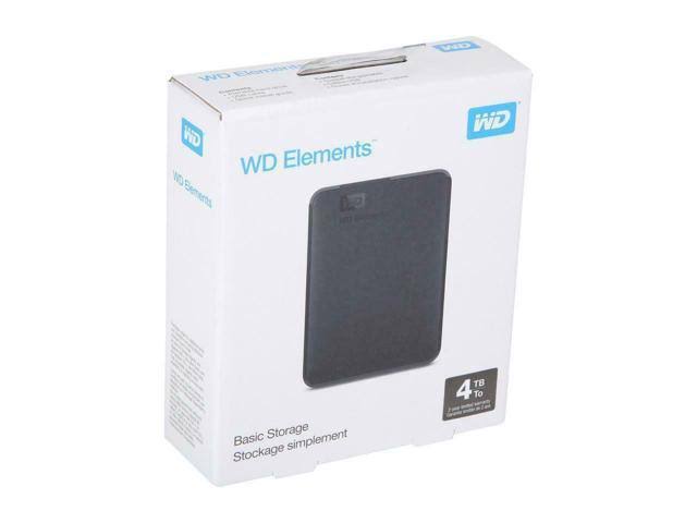 WD WDBU6Y0040BBK-WESN 4TB Elements USB 3.0 High-Capacity Portable Hard Drive for