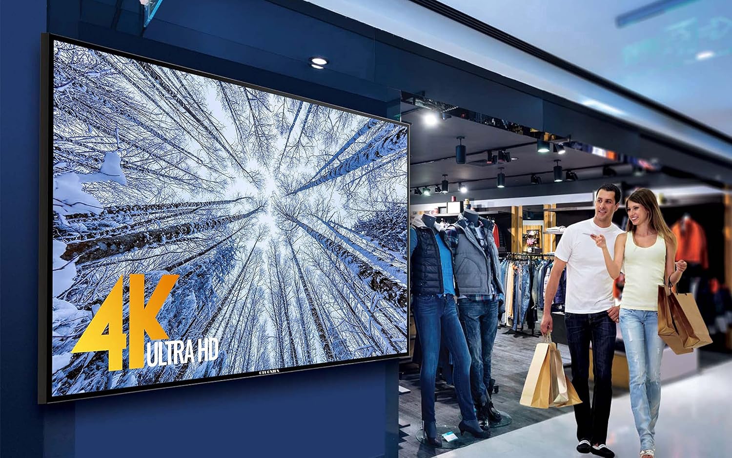 100 Inch LCD Panel 4K UHD Smart TV; TS100TD, High Brightness, High Contrast Makes Images Clearly Visible from A Distance