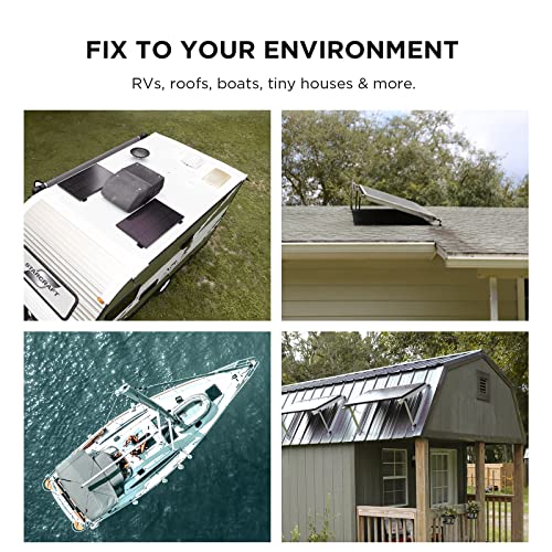 EF ECOFLOW 160 Watt Portable Solar Panel for Power Station, Foldable Solar Charger with Adjustable Kickstand, Waterproof IP68 for Outdoor Camping RV Off Grid System