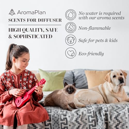 AromaPlan Bluetooth Smart Scent Air Machine for Home + 3 Fragrances– Smart Cold Air Technology, Hotel Collection Diffuser, Waterless Whole House Scent Diffuser with Top Picks Fragrance Kit, White