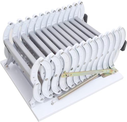 Attic Ladder Telescopic Ladder, 12 Steps Wall Mounted Folding Stairs Pull Down Loft Ladder Heavy Duty Al-Mg Alloy Attic Access Ladder 9.5-10FT Height with Armrests, 882LB Load Capacity