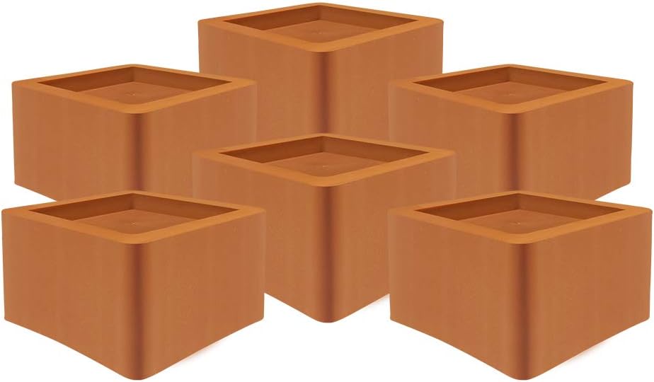 DuraCasa 3 Inch Bed Risers - Fits Huge 5.5 Inch Bed or Furniture Post, Creates an Additional 3 Inches of Height or Storage! Heavy-Duty Table, Chair, Desk or Sofa Riser (4, 3 Inch Black)