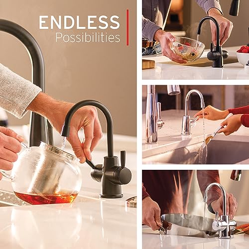 InSinkErator HOT250 Instant Hot Water Dispenser System, Single-Handle Faucet in Satin Nickel with 2/3-Gallon Stainless Steel Tank, H250SN-SS