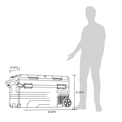 Newair Portable 80 Qt. Electric Car Camping Cooler with 4 Battery Protection Modes, Dual Zone Fridge and Freezer Storage, Retractable Handle, Outdoor Wheels and Rugged Construction