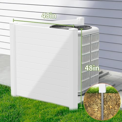 48"W X 48"H Air Conditioner Fence Privacy Screen, Pool Equipment Enclosure, Privacy Fence Panels For Outside, Trash Can Privacy Fence Outdoor With Ground Stakes, Garden Fence, Outdoor Privacy Screens(