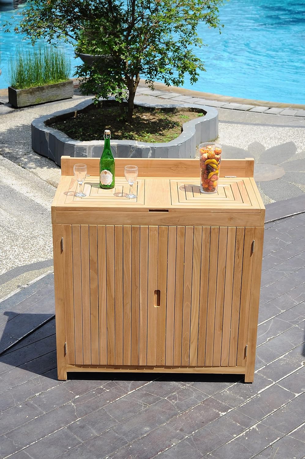 Grade A Teak Wood Outdoor Patio Solvang Teak Storage Cabinet #13SoCb