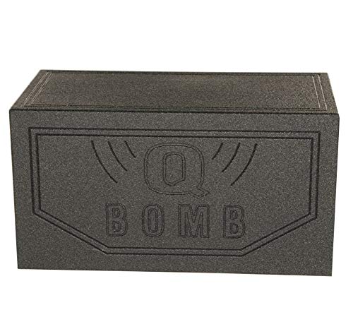 Q Power Q Bomb Series 15 Inch Ported Car Subwoofer Sub Box Enclosure with Single Vented Chamber Design and Black Bed Rhino Liner Spray Finish, Black
