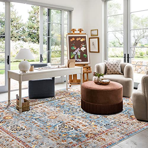 Washable 9x12 Area Rug: Rugs for Living Room Ultra Soft Carpet for Bedroom Waterproof Rug Non Slip Rugs for Hardwood Floors (Gray, 9x12)