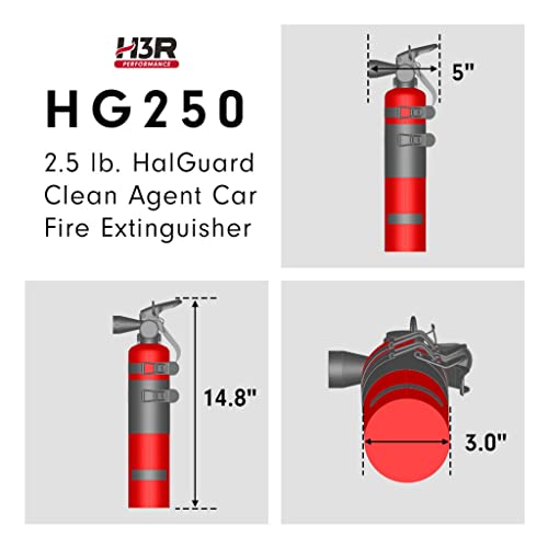 HalGuard Clean Agent Car Fire Extinguisher - 2.5 lb. Black(HG250B)