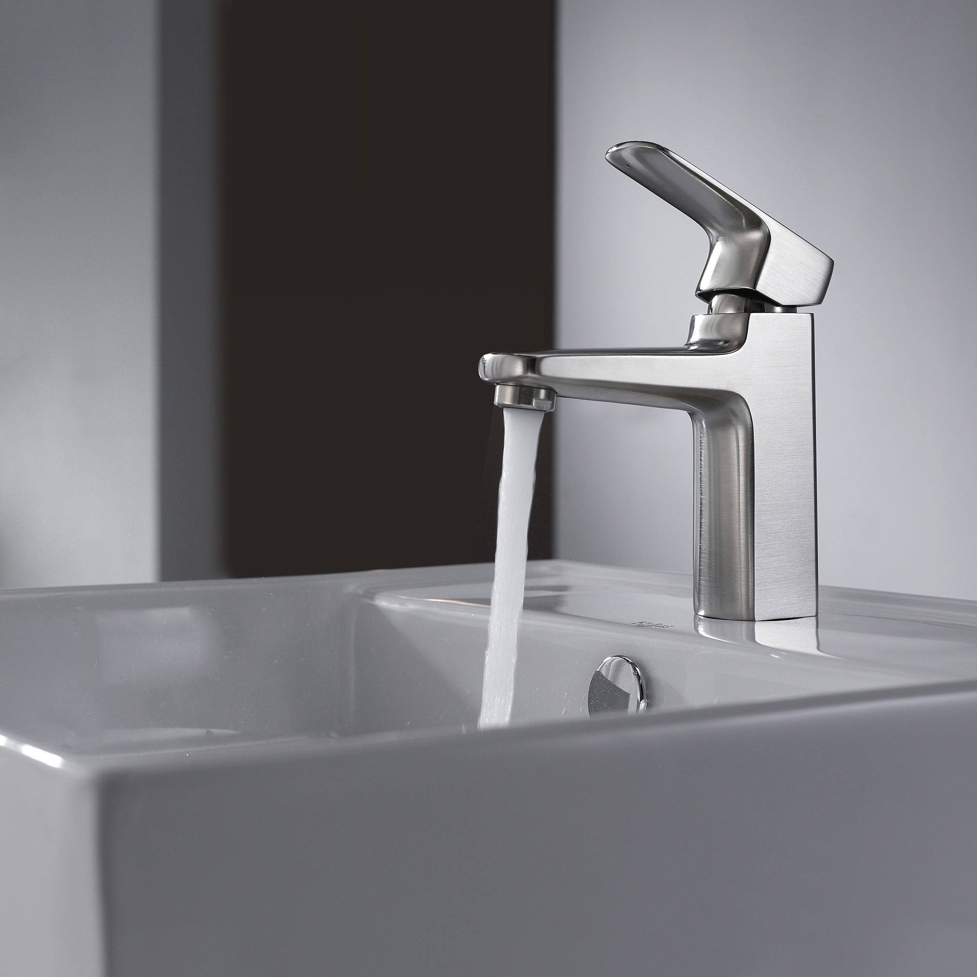 Kraus Virtus Single Hole Bathroom Faucet - Brushed Nickel KEF-15501BN