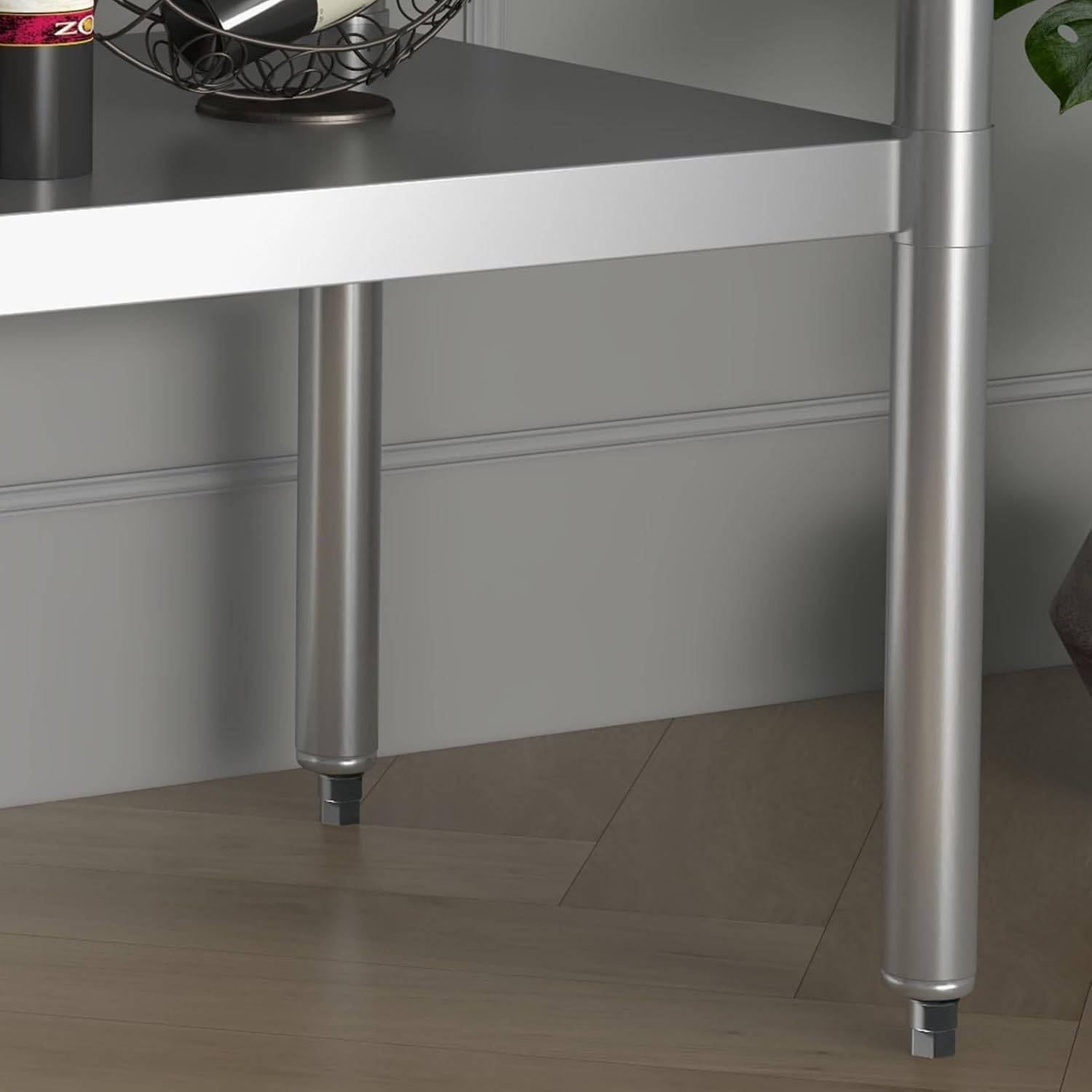 48 x 24 Inch Stainless Steel Table for Prep & Work, NSF Commercial Heavy-Duty Stainless Steel Kitchen Island with Undershelf and Backsplash for Restaurant and Home