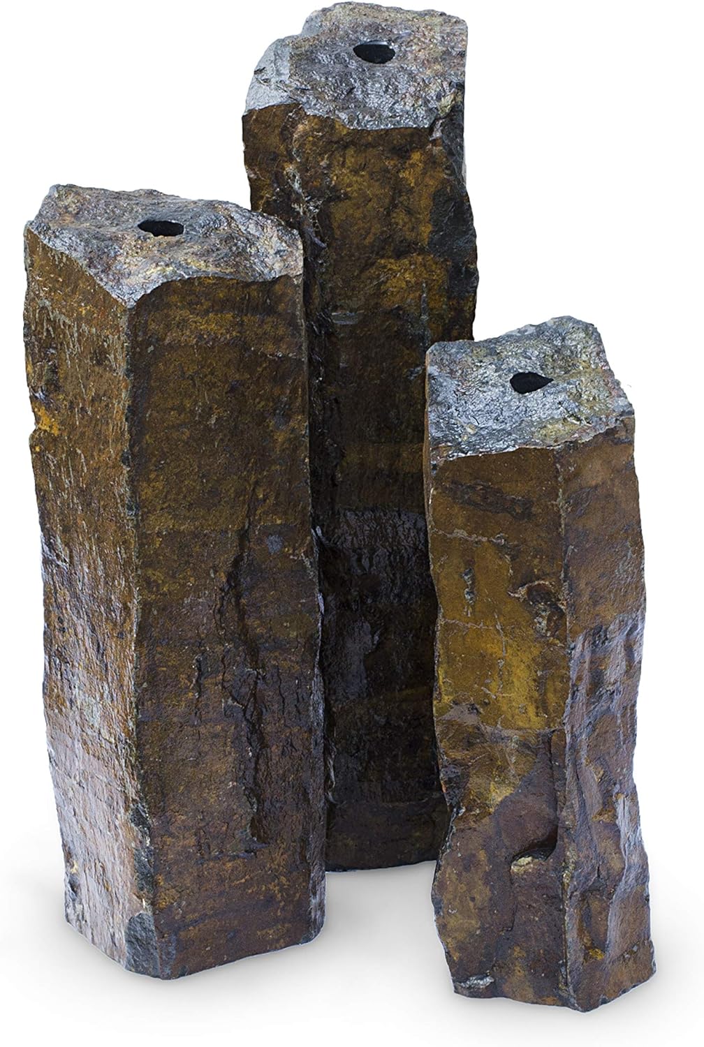 Aquascape Mongolian Basalt Stone Fountain Columns, Set of 3, 24-Inch, 30-Inch, 36-Inch | 58062