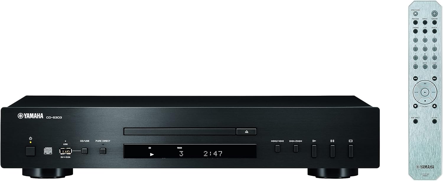 Yamaha CD-S303 Single CD Player, Black