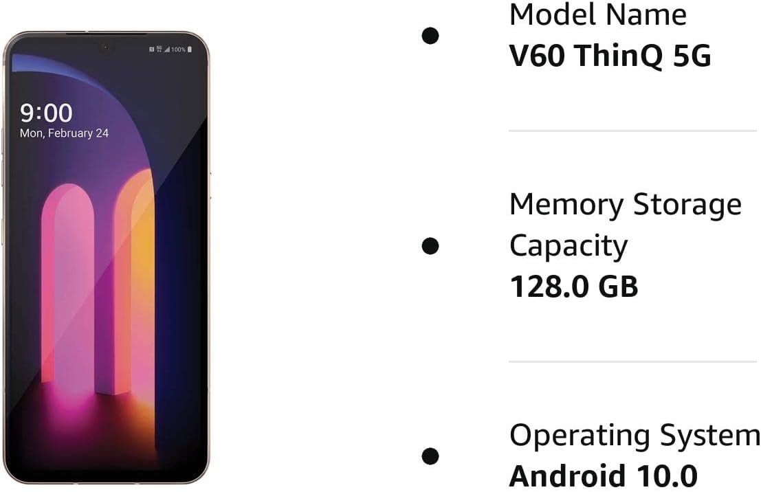 LG V60 ThinQ 5G Fully Unlocked 128GB - Classy Blue (Renewed)