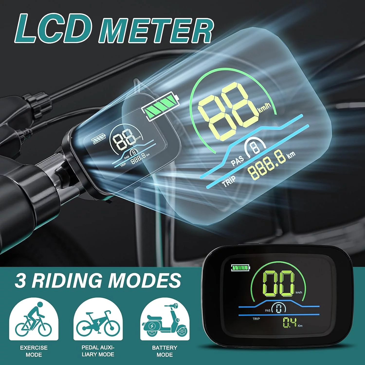 Ficisog 24" Adult Electric Tricycles, 350W 7-Speed Electric Tricycle with Removable Lithium Battery, Unisex 36V 14.5AH