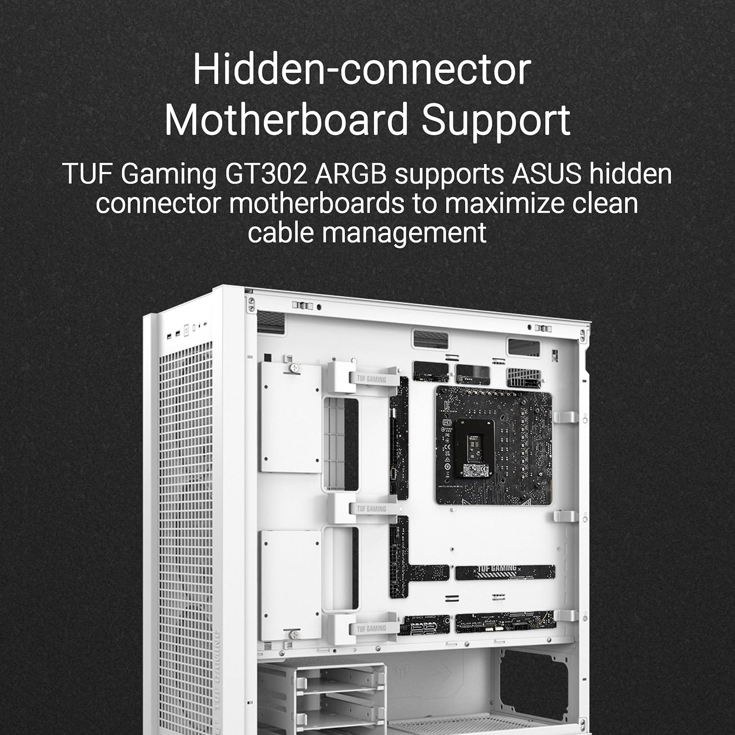 ASUS TUF Gaming GT302 ARGB ATX Mid-Tower PC Case – Four 140 x 28 mm ARGB Fans for High Airflow, Interchangeable Tempered Glass or Mesh Side Panels, Supports BTF Hidden-Connector Motherboards | Black