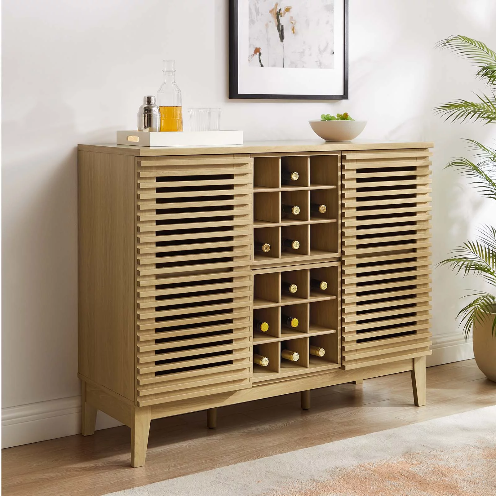 Modway Render Bar Cabinet in Oak