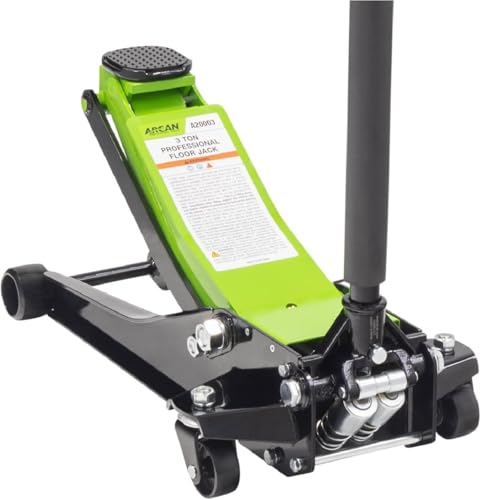 ARCAN Tools 3-Ton Quick Rise Aluminum Floor Jack with Dual Pump Pistons & Reinforced Lifting Arm (A20018_A20019)