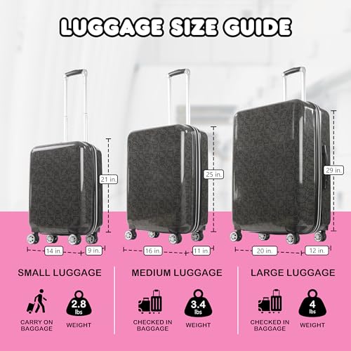 FUL Hello Kitty 29 Inch Rolling Luggage, Hardshell Suitcase with Spinner Wheels, Pink