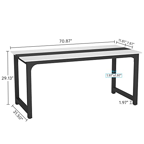 Tribesigns Modern Computer Desk, 63 x 31.5 inch Large Executive Office Desk Computer Table Study Writing Desk Workstation for Home Office, Spliced Desktop, White