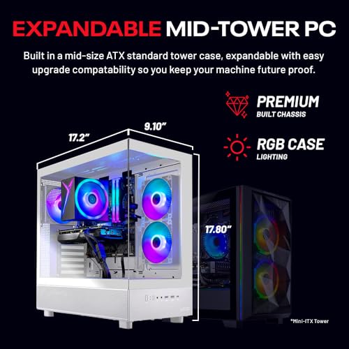 Skytech Blaze4 Mini Gaming PC Desktop, Ryzen 7 5700 3.7 GHz (4.6GHz Turbo Boost), NVIDIA RTX 4060 8GB GDDR6X, 1TB SSD, 16GB DDR4 RAM 3200, 650W Gold PSU, Wi-Fi, Win 11 Home