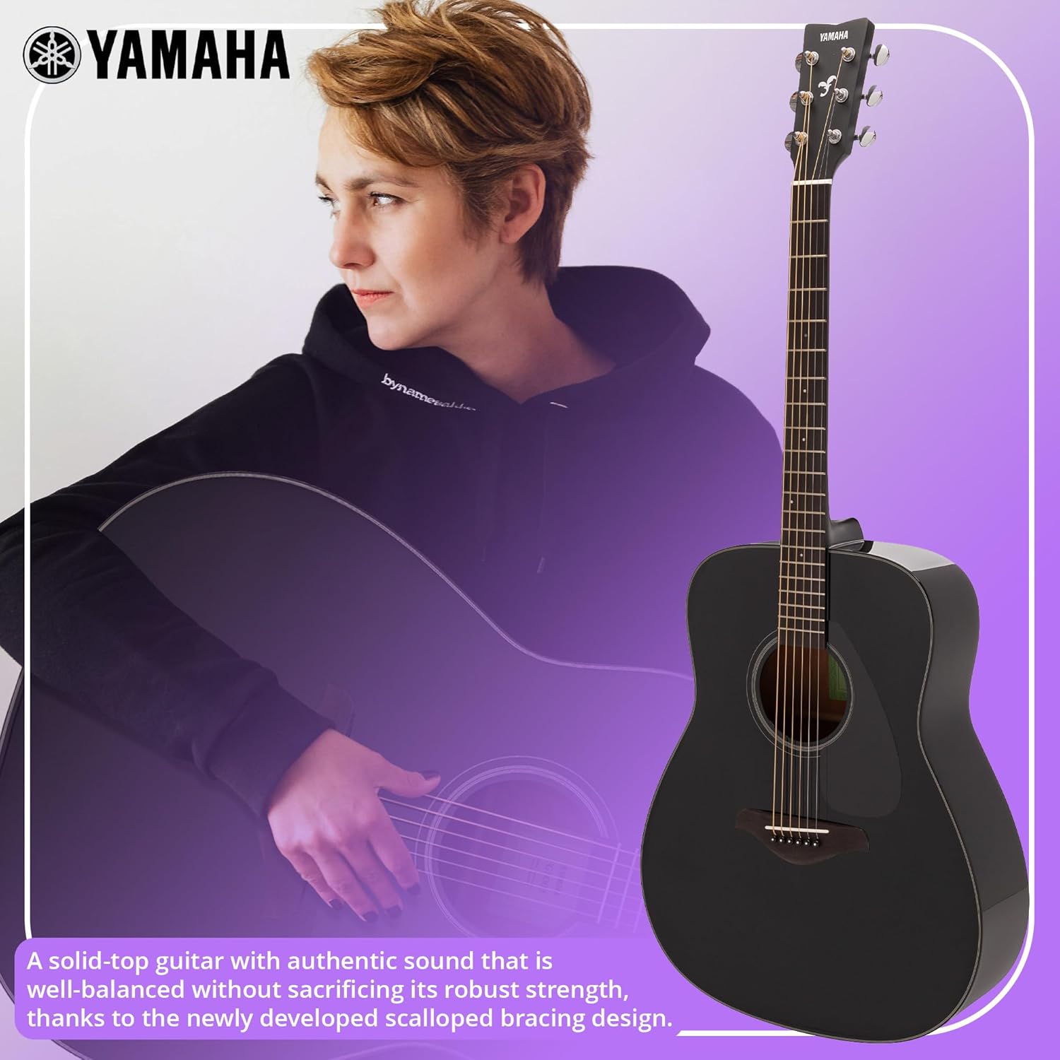 Yamaha FG800J Solid Spruce Top, Traditional Western Gloss Finish Body, 6-String Right-Handed Acoustic Guitar with Rosewood Fingerboard and Bridge (Black)