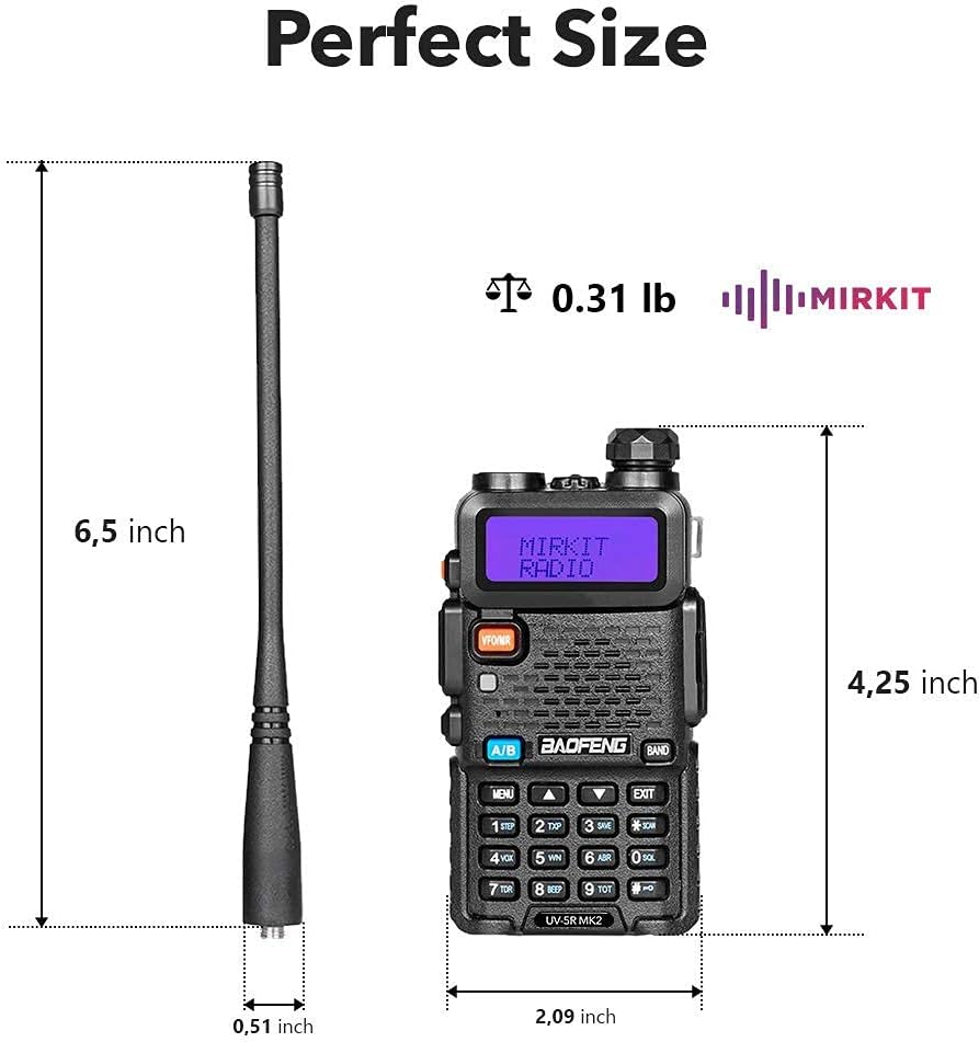 Mirkit Ham Radio UV-5R MK2 Normal Power 1800 mAh Li-ion Battery Mirkit Edition and Lanyard Mirkit Ham Radio Operator Pack of 2