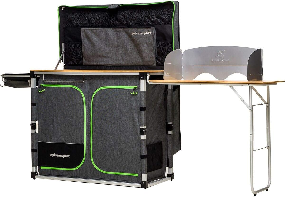 SylvanSport Outdoor Camp Kitchen System for Easy Cooking, Clean Up, Camping Meal Prep, Glamping and Camping Essentials, Dine-o-Max Large Version
