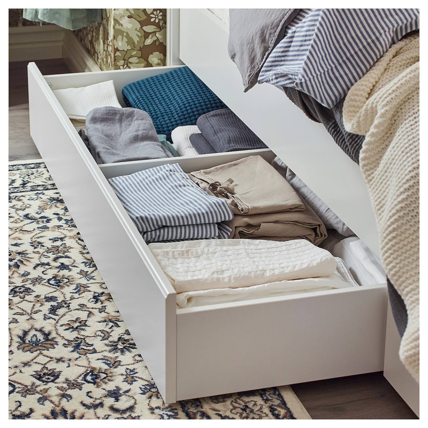 IKEA - SONGESAND Bed Frame with 2 Storage Boxes, White, Twin