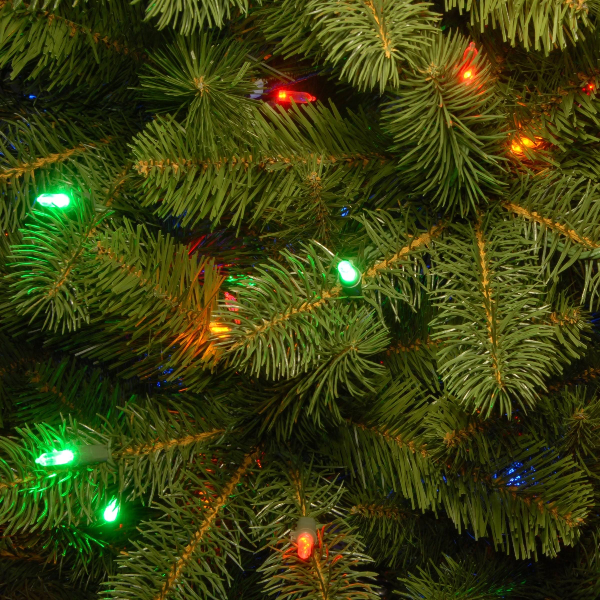 National Tree 7.5 Foot Feel Real Downswept Douglas Fir Pencil Slim Tree with 350