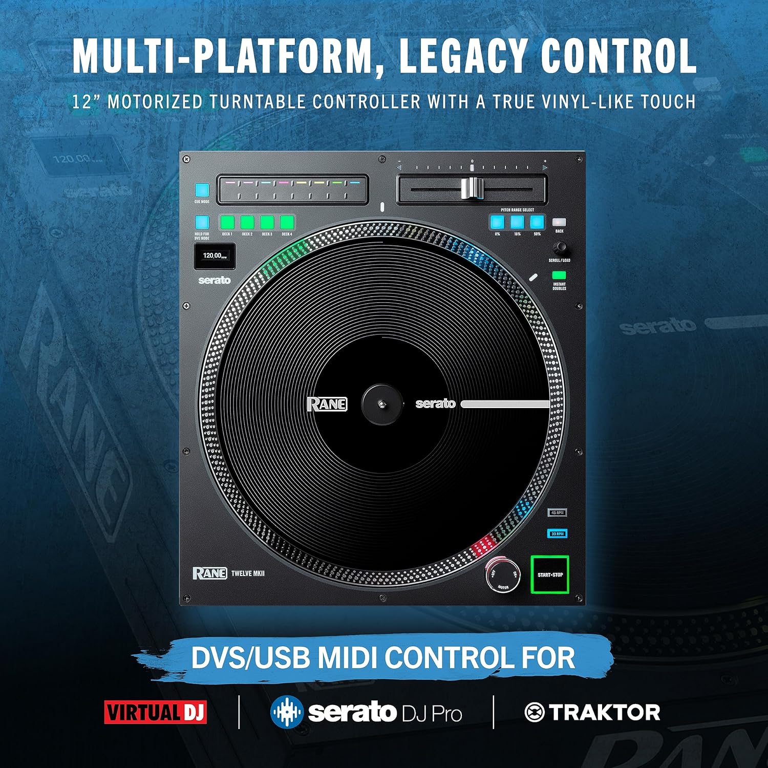 RANE DJ SEVENTY Serato Mixer Bundle with MPC Pads and Rane Twelve MKII Motorized Turntables