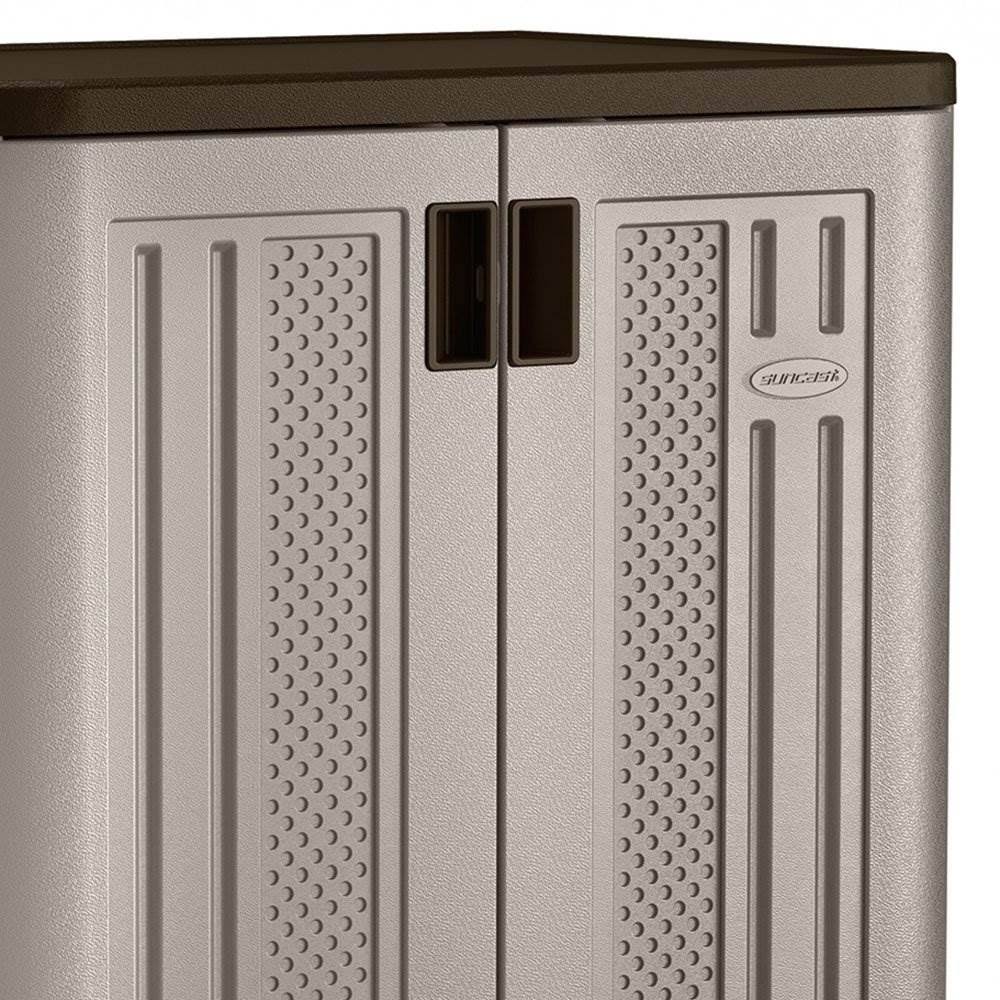 Suncast 9 Cu ft Heavy Duty Resin Garage Base Storage Cabinet Platinum 2 Pack