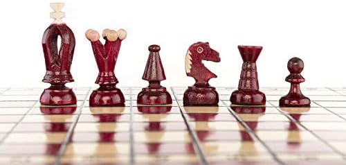Wooden Chess Set Paris Cherry Wooden International Board Vintage Carved Pieces