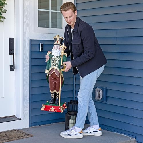 Sunnydaze 3ft Guardian of The North Pole Nutcracker Christmas Decoration - Polyresin Indoor or Outdoor Nutcracker Statue