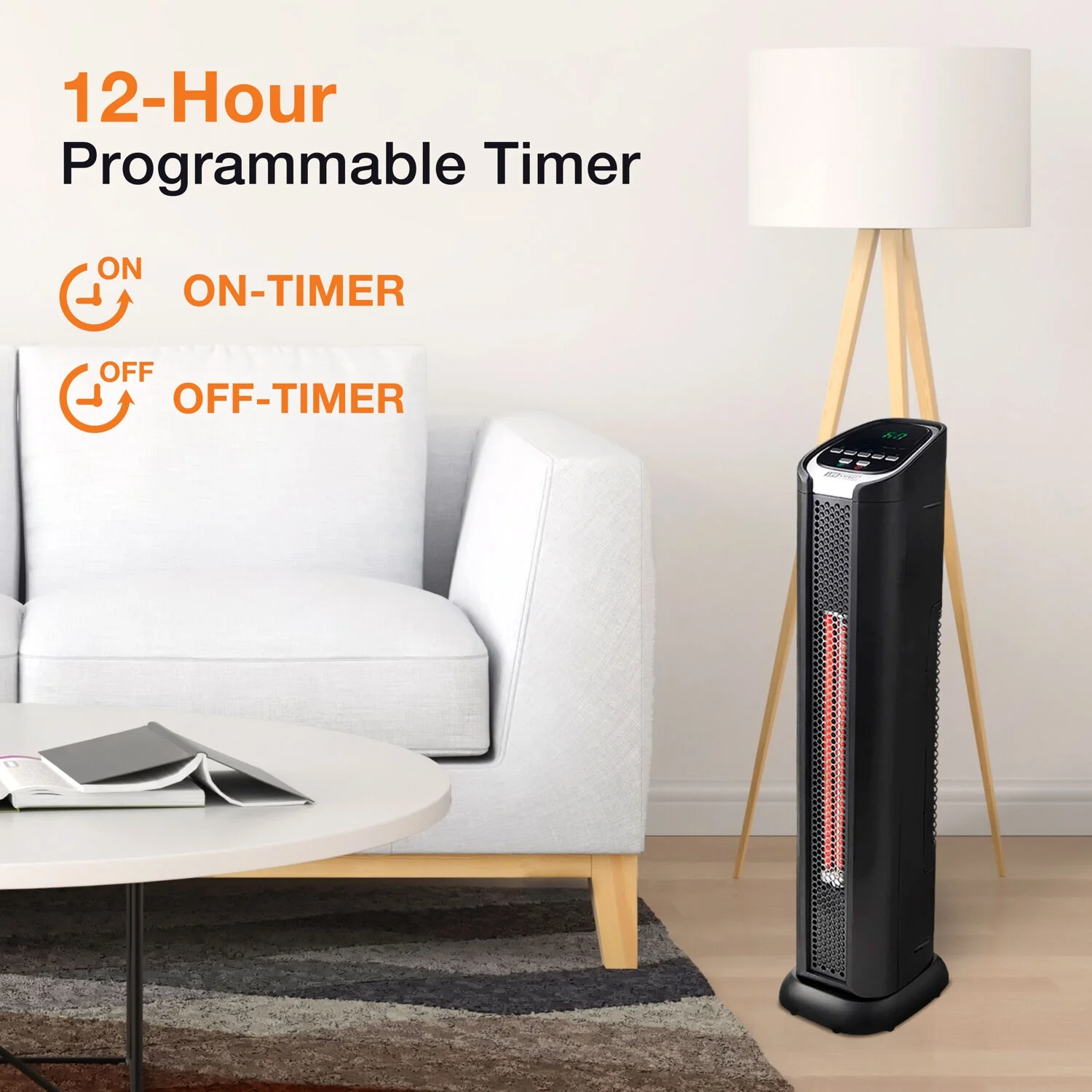 Lifesmart New LifePro 1500W Electric Infrared Quartz Tower Space Heater