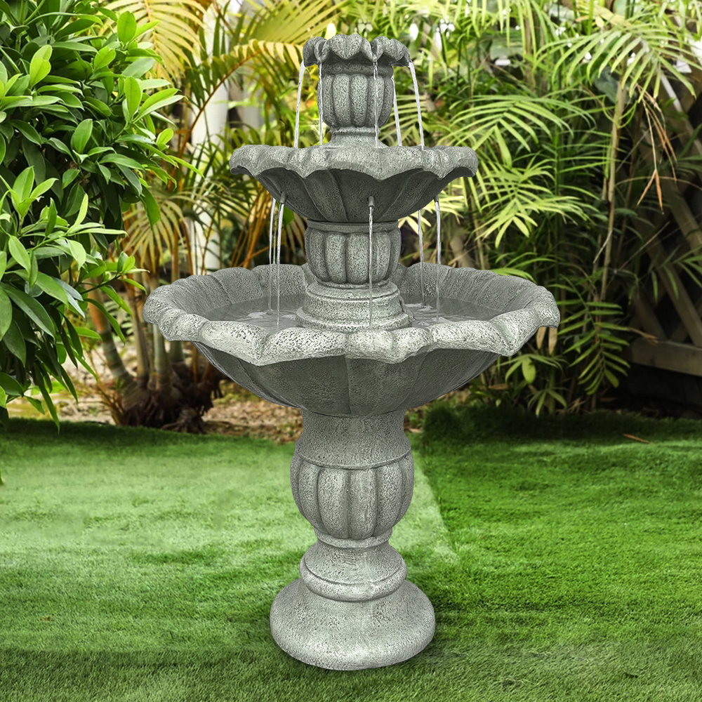 Willwolfer 35'' H 3-Tier Outdoor Water Fountain - With Submersible Electric Pump- Garden Cascading Waterfall for Yard Patio Lawn Home Decor
