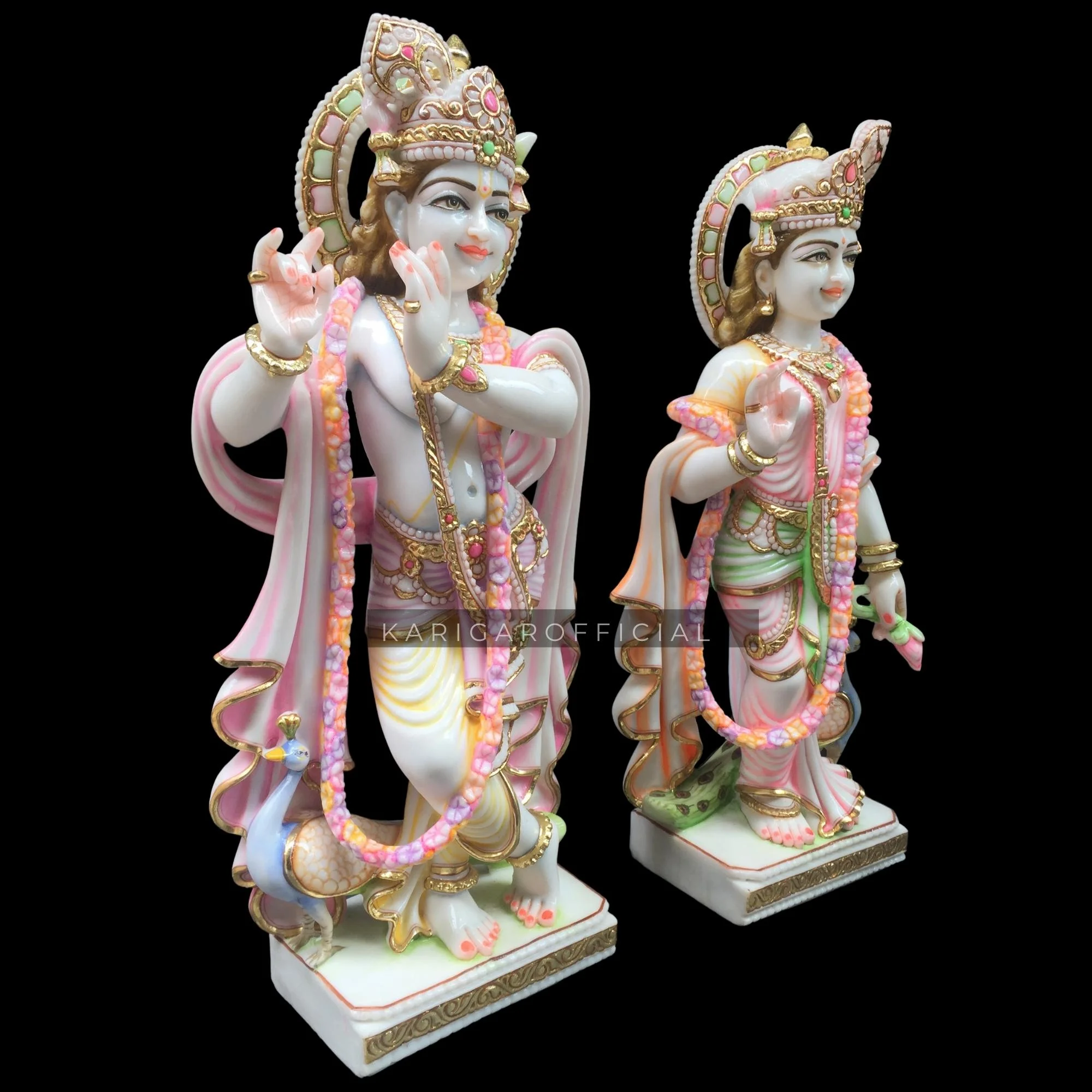 Radha Krishna statue Murti Large 30 inches Marble Radha Krishna idol Multicolor Divine Couple statue Radha Krishna figurine Handpainted Special Wedding Housewarming Anniversary Gifts Sculpture