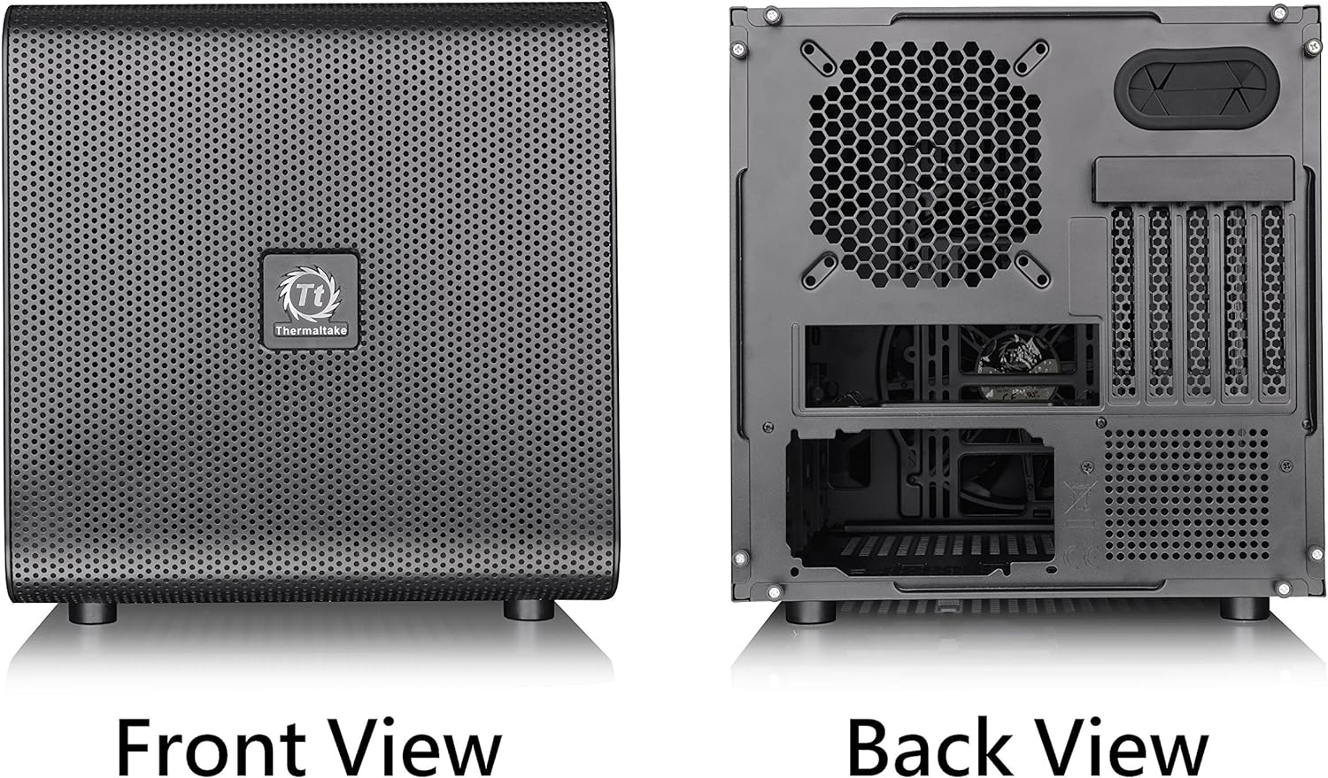Thermaltake Core V21 SPCC Micro ATX, Mini ITX Cube Gaming Computer Case Chassis, Small Form Factor Builds, 200mm Front Fan Pre-installed, CA-1D5-00S1WN-00 Black