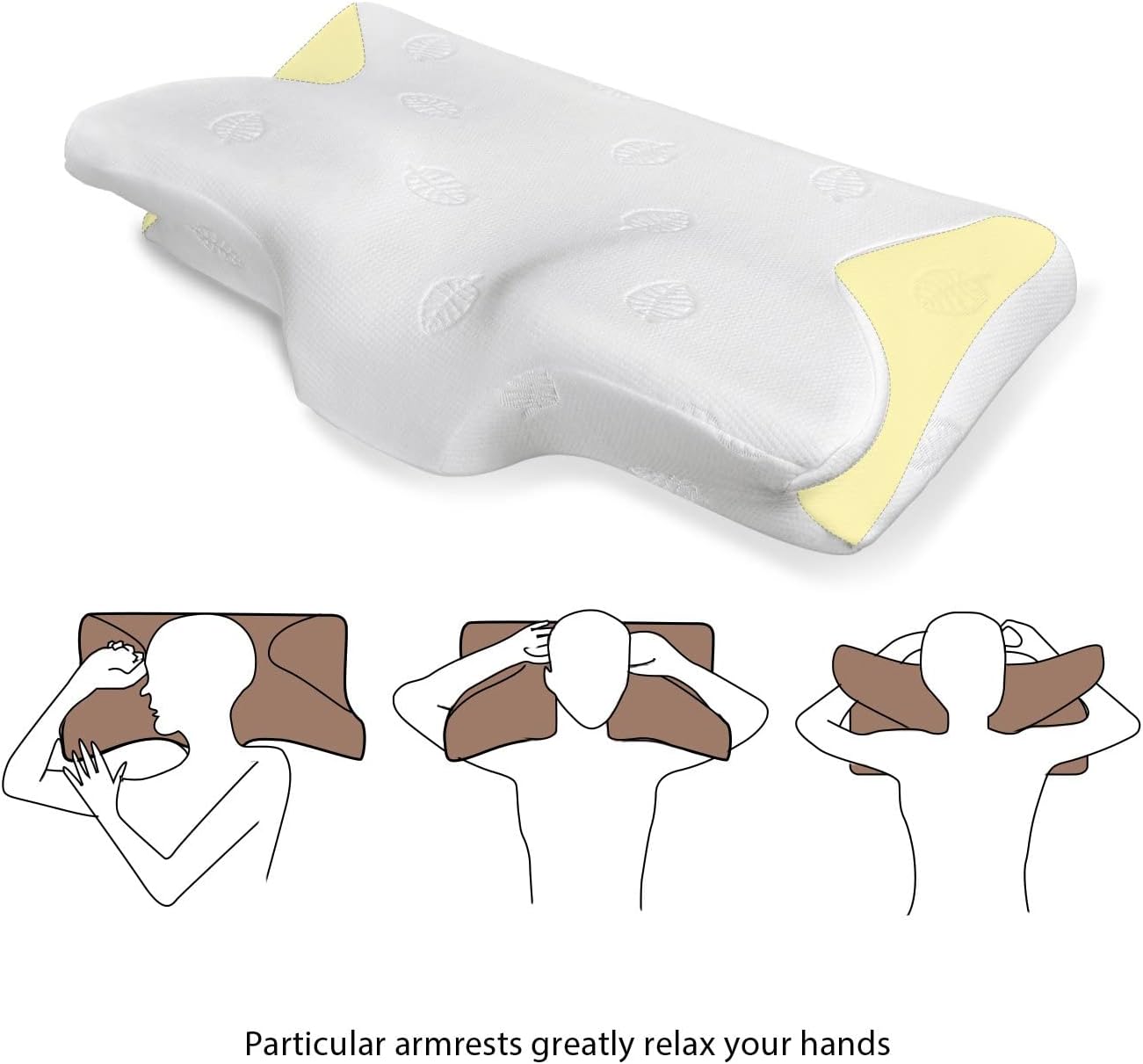 Cervical Pillow Memory Foam Pillow Orthopedic Contour Pillow for Neck Shoulder Pain Release Suitable for Back Side Stomach Sleeper with Machine Washable Pillowcase