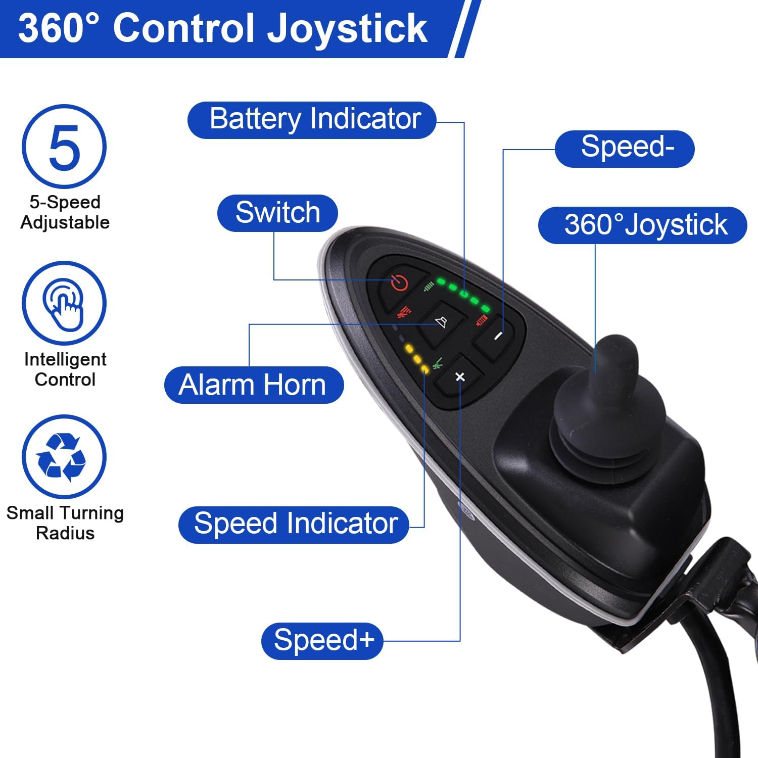  Reclining Electric Wheelchair,Foldable Intelligent Wheelchairs for Adults,20Miles Long Range Power Wheelchair,Lightweight Motorized Wheelchair for Seniors with Headrest, Remote Control Wheelchair