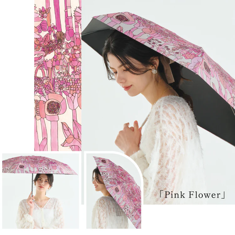 [Wpc. Official] Sun Umbrella Wpc. HERALBONY Art Sunshade Mini 50cm Complete Sunshade Heat Insulation UV Cut Rain and Sun Dual Use Ladies Folding Umbrella Foldable Umbrella Folding Umbrella