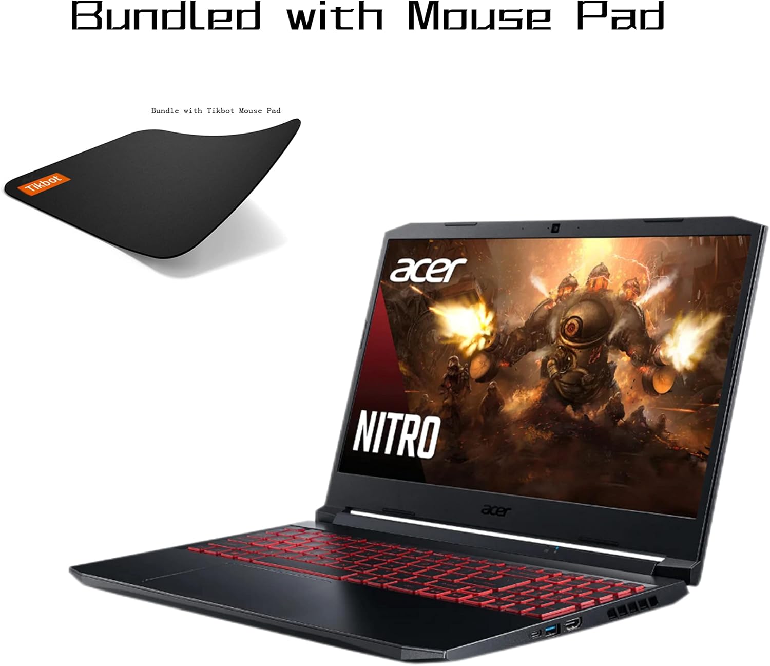 acer Nitro 5 Gaming Laptop, 15.6" 144Hz FHD IPS Display, AMD Octa-Core Ryzen 7 5800H (8-Core) (>i7-10875), GeForce RTX 3060, USB-C, WiFi 6, RGB Backlit, 16GB RAM, 1TB PCIe SSD