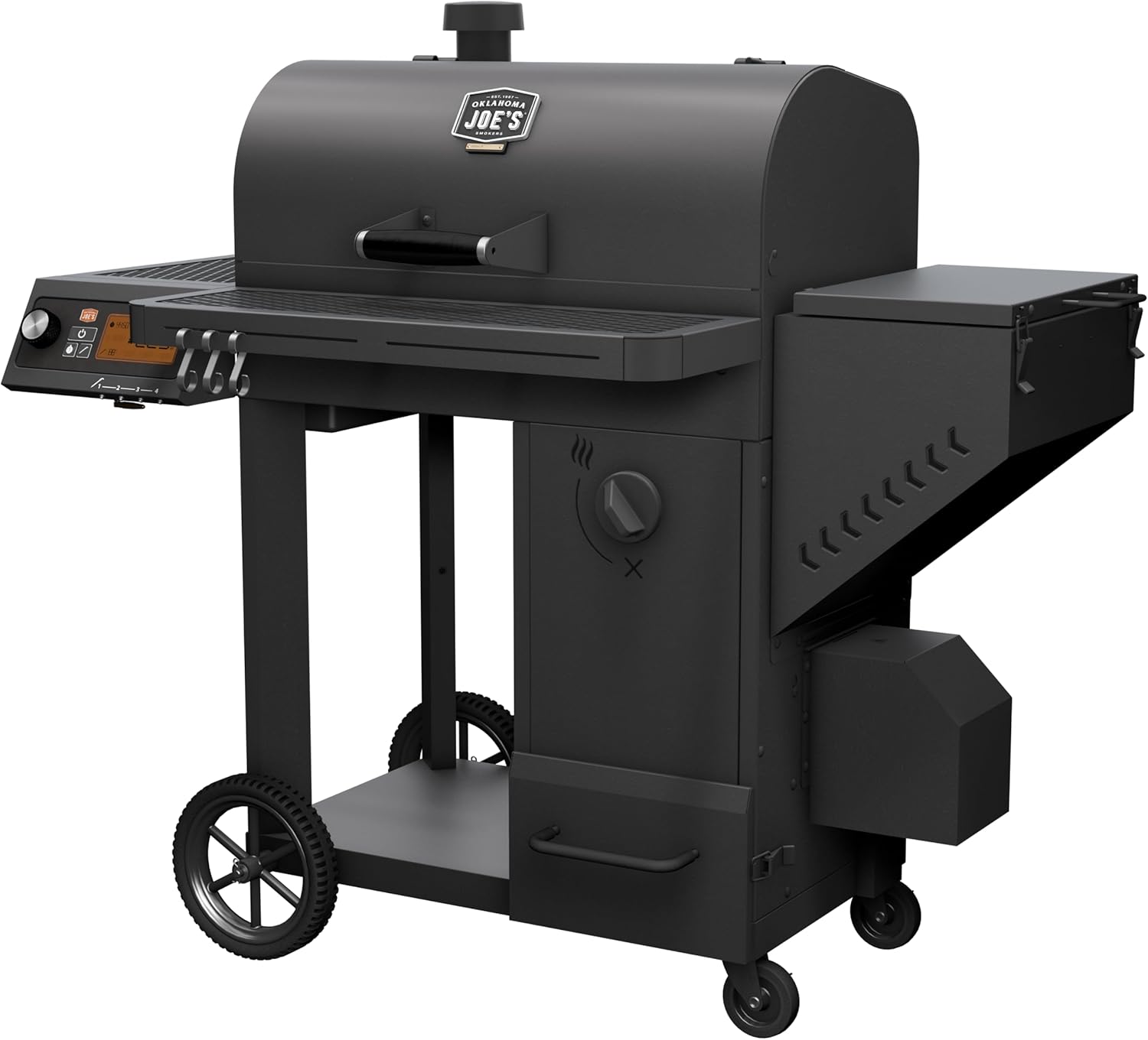 OKLAHOMA JOE'S® Tahoma™ Auto-Feed Charcoal 900 Smoker and Grill, Black Steel, 24203104