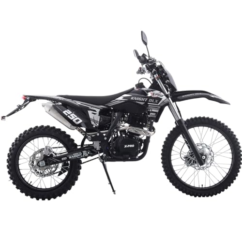 X-PRO Knight DLX 250 Dirt Bike 5-Speed Manual Transmission 21"/18" Wheels Blue | Zongshen Brand Engine, All Lights, Electric/Kick Start