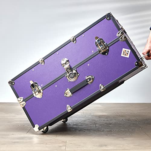 Rhino Trunk & Case Dance Star Wardrobe Trunk with Mounted Wheels, Competitions, Recitals, & Performances 35"x21"x16" (Purple)